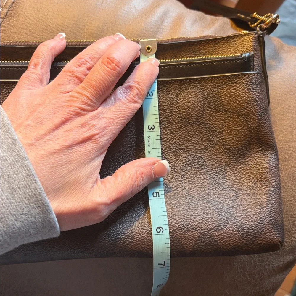 Coach Brown Signature Crossbody Bag with Black Strap - Picture 7 of 7